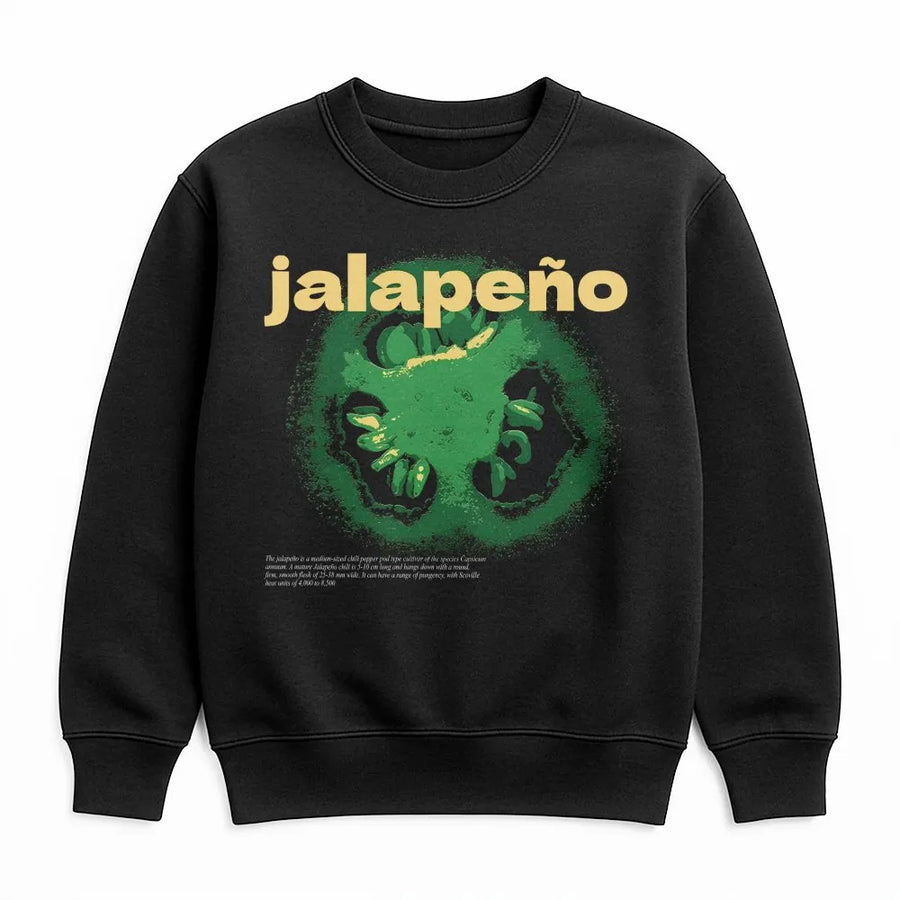 Jalapeño Sweatshirt | Spicy Foodie Graphic with Botanical Art Detail | Premium Cotton Blend | Gift for Spicy Food Lover