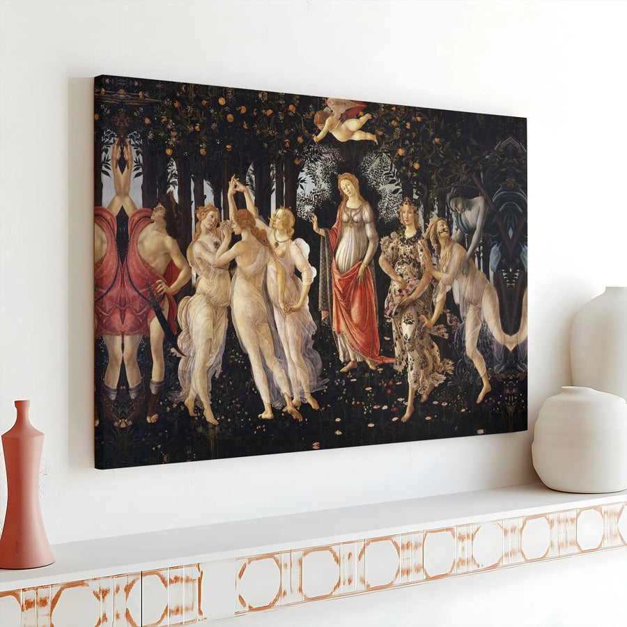 Sandro Botticelli Primavera Canvas Print | Renaissance Fine Art Gallery Wrap | Premium 1.25 Inch Thick Wood Frame | Classic Wall Decor For Art Lovers