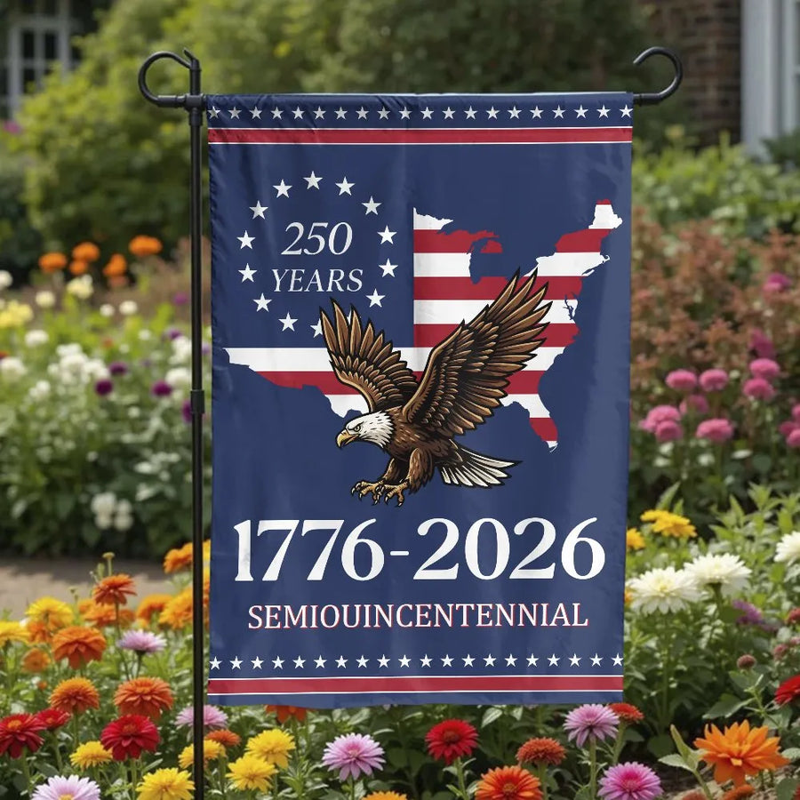 USA 250th Anniversary Garden Flag | 1776-2026 Semiquincentennial Eagle | Weather-Resistant Polyester | Patriotic Yard Decor Gift