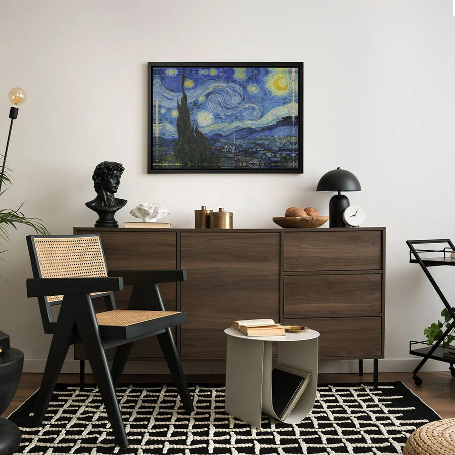 The Starry Night Canvas Art | Vincent Van Gogh Famous Painting Print | Premium Gallery Wrapped Decor | Classic Masterpiece Wall Art Gift