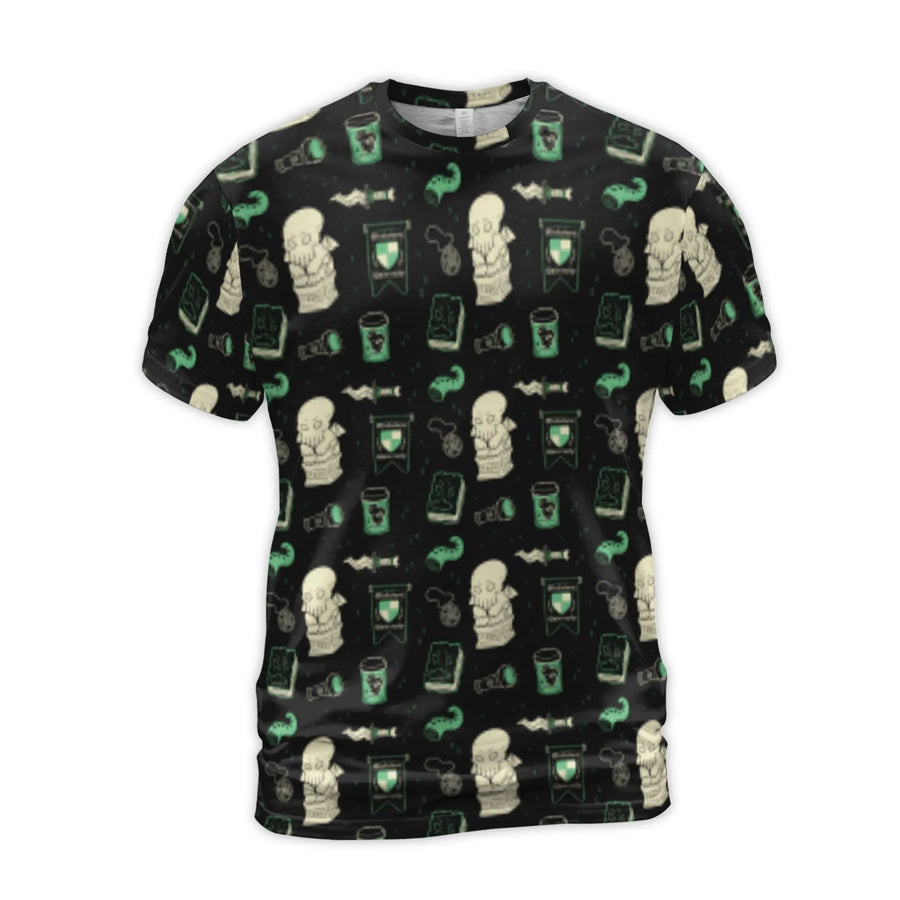 Cthulhu T-Shirt | Pixel Art Eldritch Horror Pattern | Premium Polyester Spandex Blend | Unique Gamer & Lovecraft Gift for Men Women