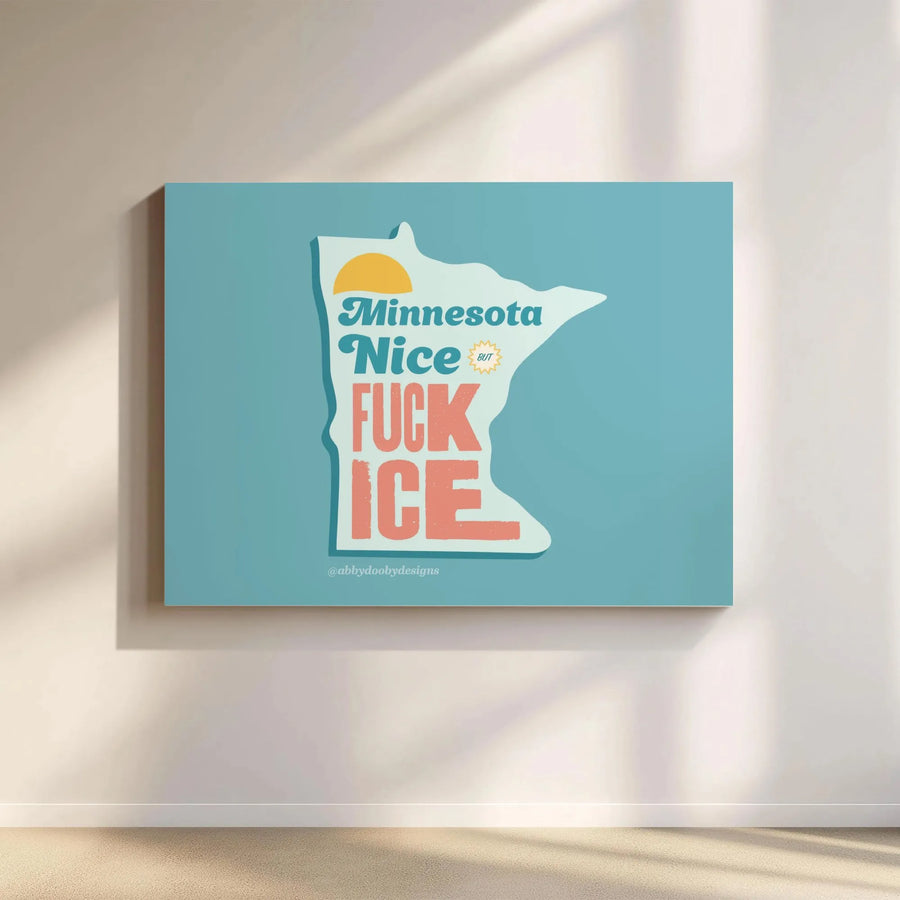 Minnesota Canvas Wall Art | Funny Retro Winter Quote Print | Premium 1.25" Thick Profile Canvas | Gift for Minnesotan, Midwest Home Decor