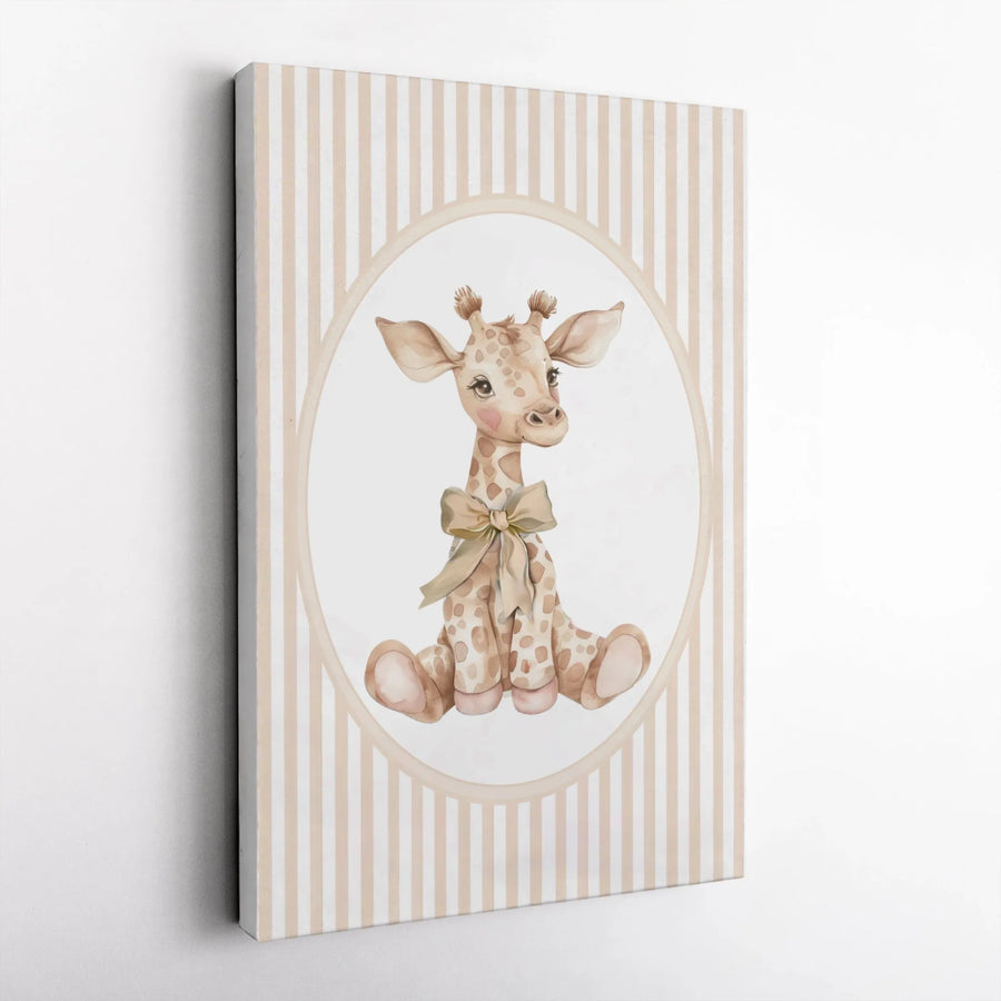 Baby Giraffe Wall Art | Watercolor Safari Nursery Decor | 1.25 Inch Thick Gallery Canvas | Cute Animal Print Gift For Nursery