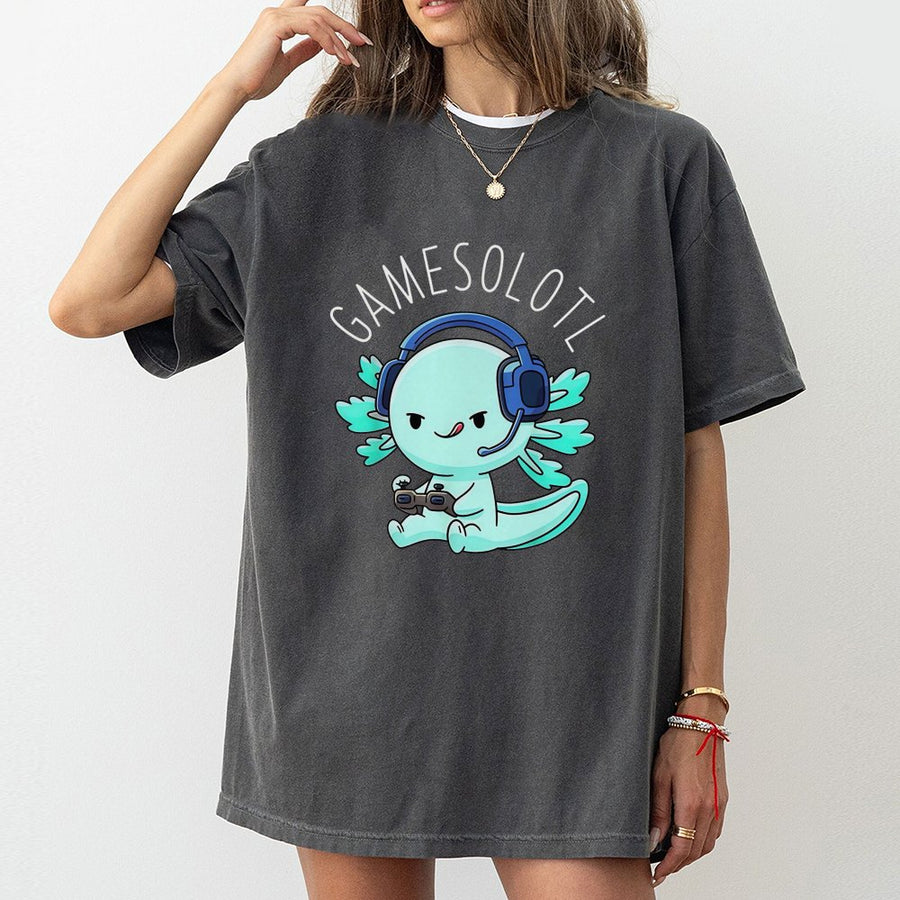 Axolotl Gamer T-Shirt | Funny Gamesolotl Video Game Design | Premium Cotton Apparel | Cute Gaming Gift for Teens Men Women