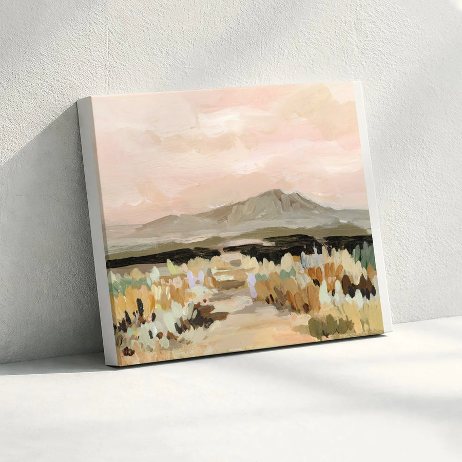 Desert Mountain Canvas Wall Art | Abstract Southwestern Landscape Print | Premium Gallery-Wrapped Canvas | Modern Bohemian Home Decor Gift
