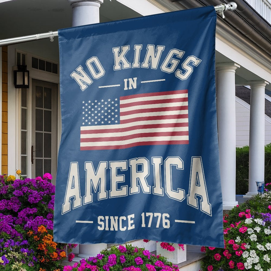 No Kings In America Flag | 1776 Patriotic House Banner | UV-Resistant Premium Polyester | Durable Outdoor Decor For American History Enthusiasts
