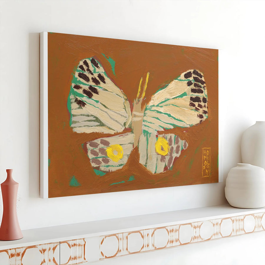 Abstract Butterfly Canvas Wall Art | Modern Impressionist Insect Print | Premium Fade-Resistant Canvas | Boho Living Room Decor Gift for Nature Lover