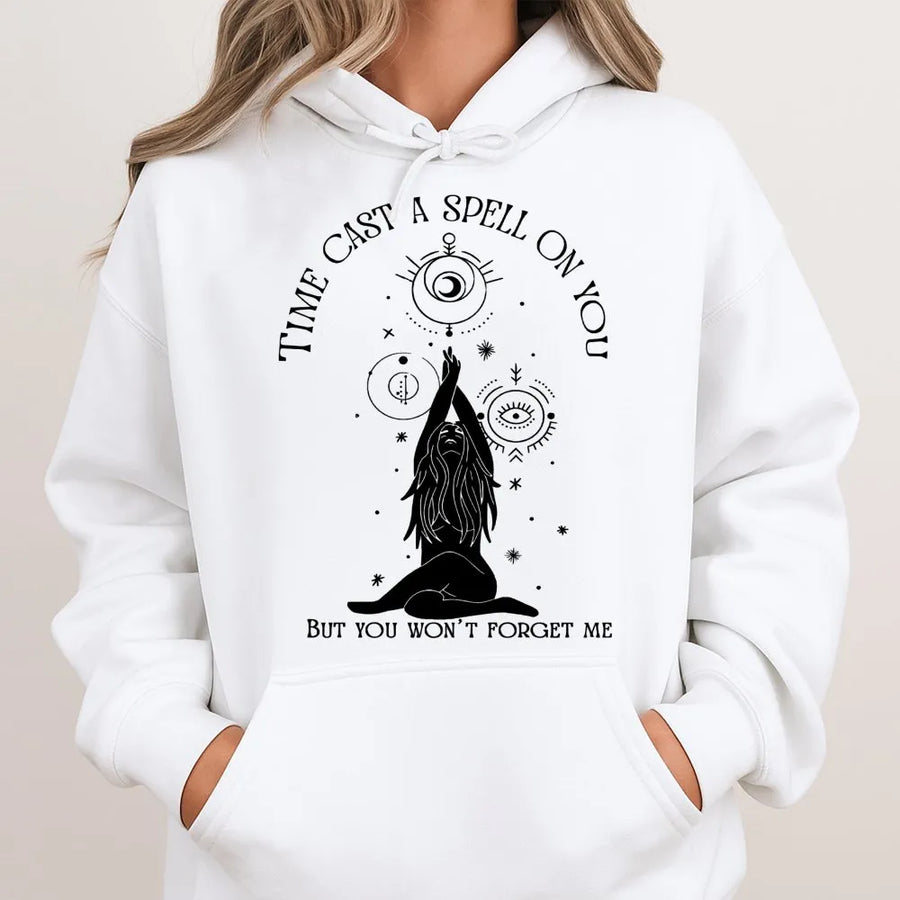 Celestial Moon Phases Hoodie | Witchy Boho Graphic Print | Premium Cotton Blend | Gift for Music Lovers and Mystical Soul Readers