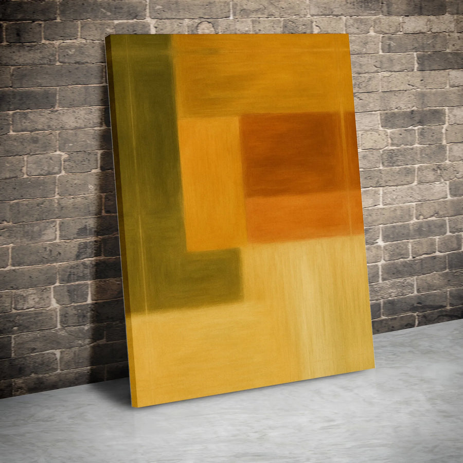 Abstract Geometric Canvas Art | Earth Tone Color Block Print | Premium Gallery-Wrapped 1.25" Profile | Modern Minimalist Home Office Decor