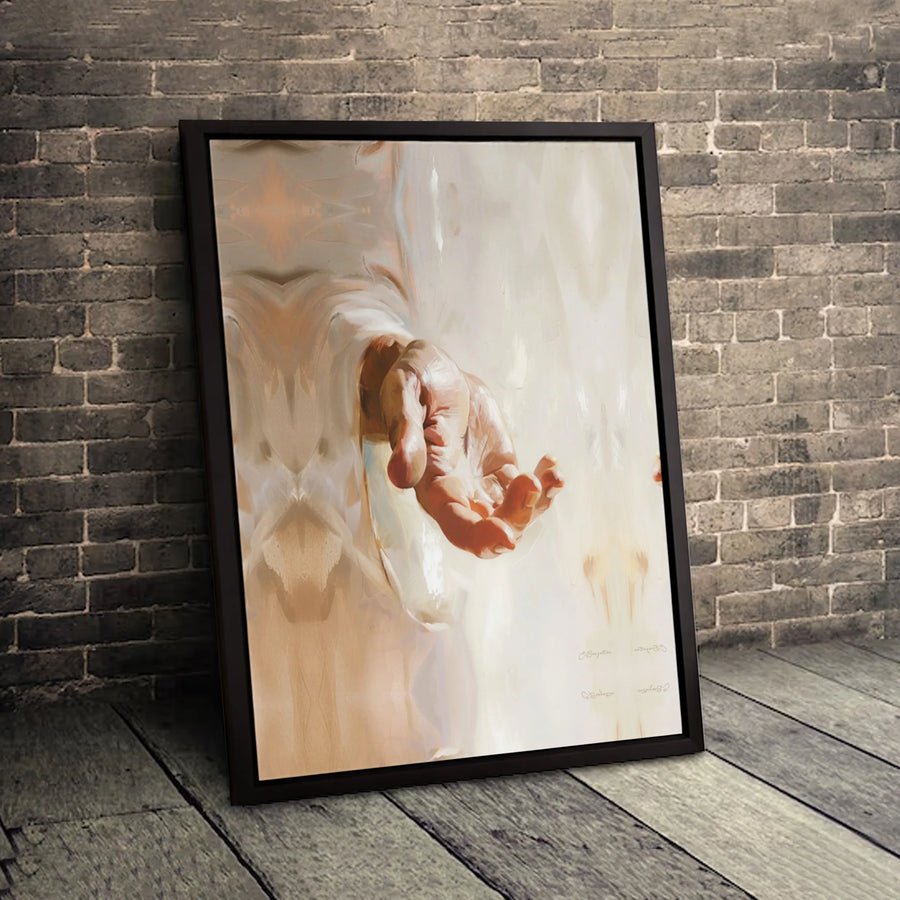 Jesus Hand Reaching Out Canvas Art | Religious Christian Wall Decor | Gallery-Quality 1.25" Profile Print | Spiritual Home Gift