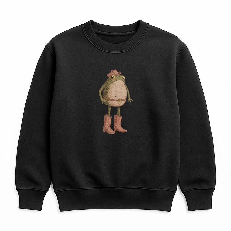 Cowboy Frog Sweatshirt | Funny Diddly Squat Gym Quote | Premium Cotton Comfort Colors | Sarcastic Western Humor Gift for Men and Women