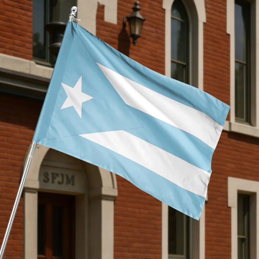 Puerto Rican Flag House Flag | Historic Light Blue Monoestelar Design | Weather-Resistant Polyester | Boricua Pride Outdoor Decor Gift for Home