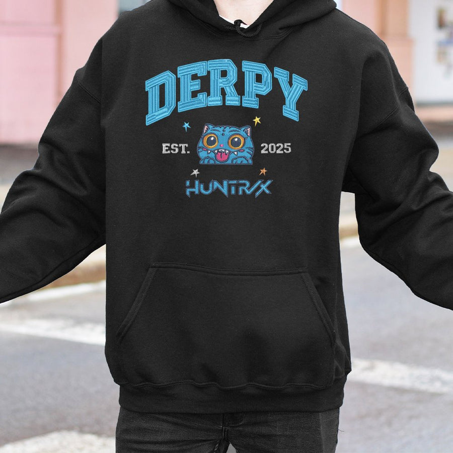 Derpy Cat Hoodie | Cute Anime Style Graphic Print | Premium Cotton Blend Pullover | Funny Streetwear Gift For Teens & Adults
