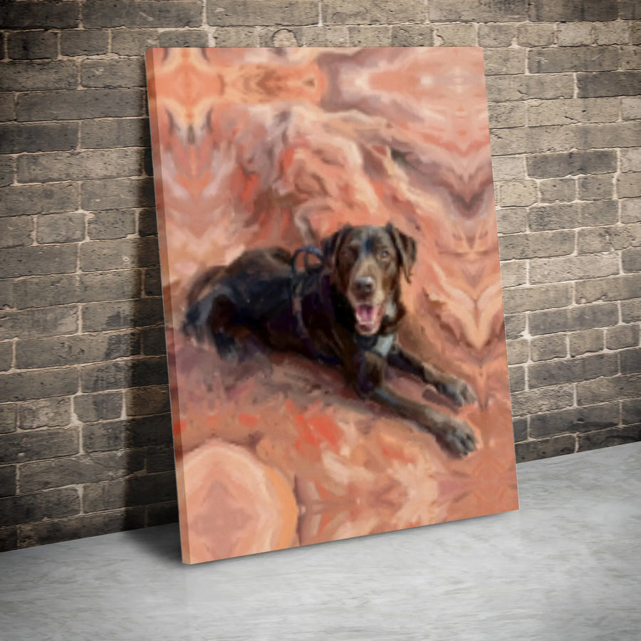 Black Labrador Canvas Wall Art | Impressionist Dog Painting Portrait | Premium Gallery Wrap Decor | Gift For Dog Lovers & Pet Owners