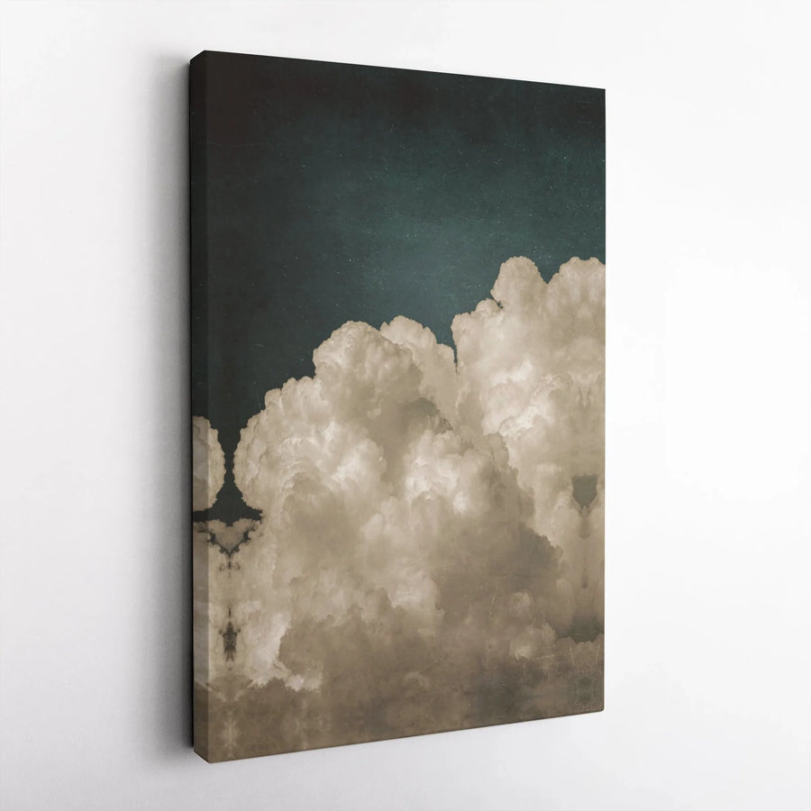 Cloud Wall Art Canvas | Moody Dark Sky Landscape Print | Premium 1.25 Inch Gallery Wrap | Minimalist Nature Decor for Home and Office Gift
