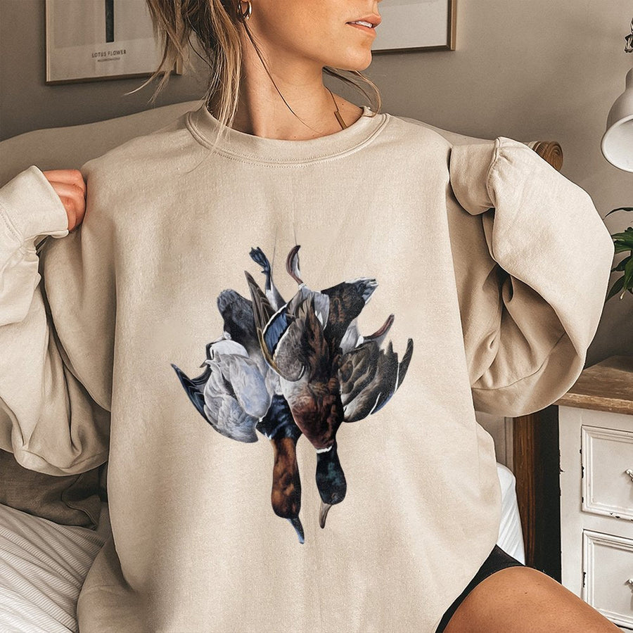 Mallard Duck Hunting Sweatshirt | Detailed Waterfowl Wildlife Graphic | Premium Cotton Blend | Gift for Hunter and Outdoor Enthusiast