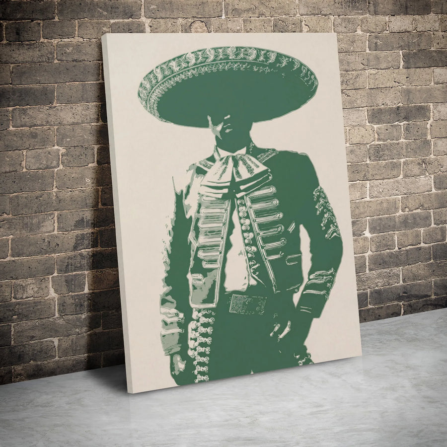 Mexican Mariachi Wall Art | Charro Suit Sombrero Pop Art Print | 1.25 Inch Premium Gallery Wrapped Canvas | Cultural Home Decor Gift