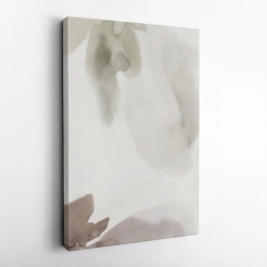 Minimalist Abstract Canvas Wall Art | Neutral Tone Watercolor Painting | Premium Gallery Wrapped Print | Modern Japandi Style Living Room Decor