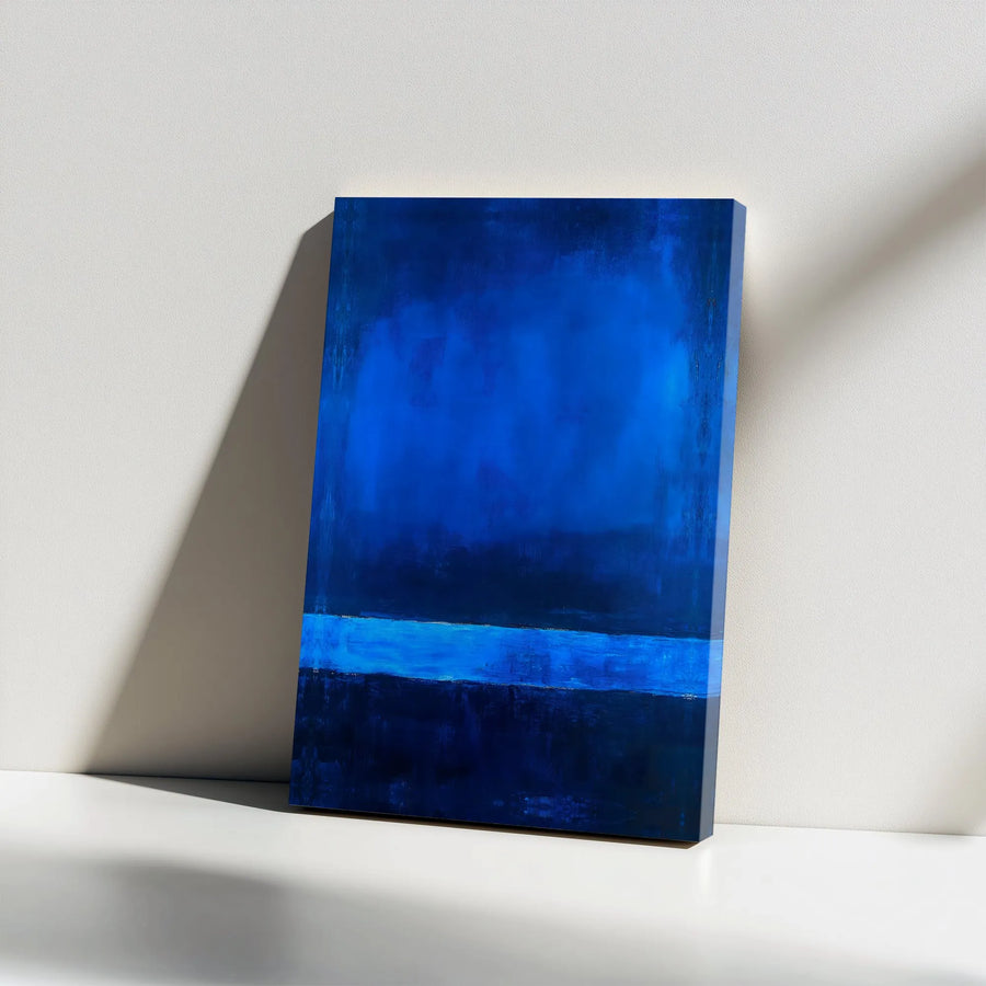 Abstract Blue Canvas Wall Art | Modern Color Field Artwork | Premium 1.25" Thick Gallery Wrap | Contemporary Office & Home Decor