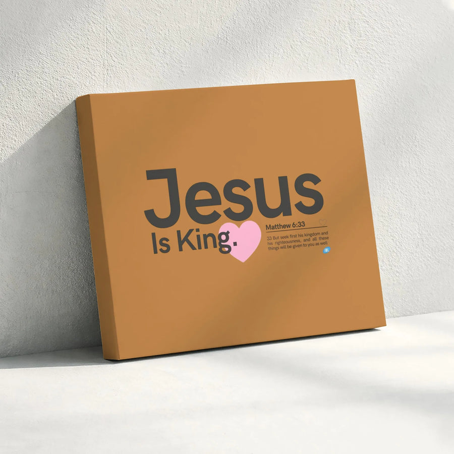 Jesus Is King Canvas Wall Art | Matthew 6:33 Bible Verse Print | Premium Gallery-Wrapped Decor | Christian Home Decor Gift