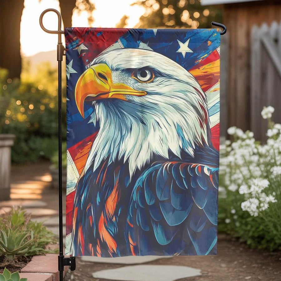 American Bald Eagle Garden Flag | Patriotic USA Flag Yard Decor | Weather-Resistant Polyester | Independence Day & Memorial Day Gift