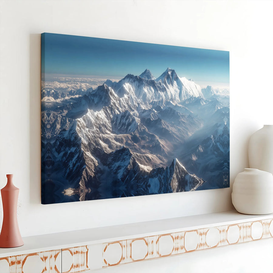 Mountain Landscape Canvas Wall Art | Panoramic Snowy Peak Photography | Premium Fade-Resistant Print | Modern Home & Office Decor Gift