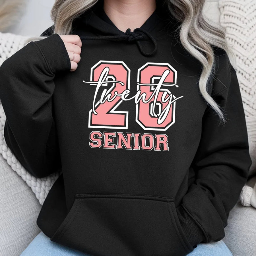Class of 2026 Hoodie | Varsity Font Senior 26 Design | Premium Cotton Blend Sweatshirt | Graduation Gift for High School or College Seniors