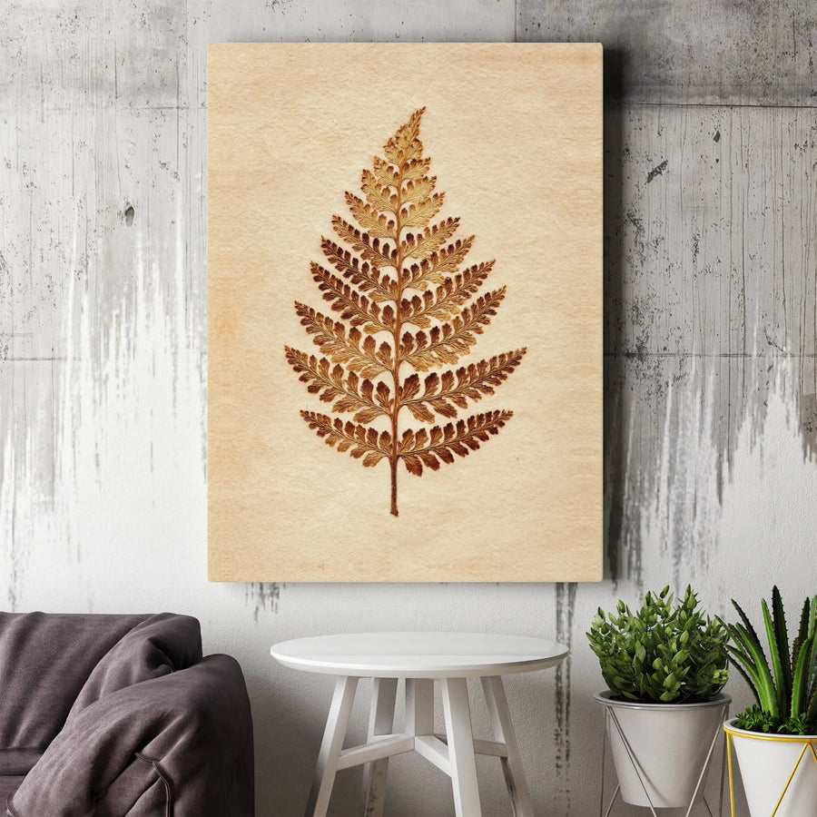 Vintage Botanical Fern Canvas | Rustic Forest Leaf Art Print | Premium Fade-Resistant Gallery Wrap | Farmhouse Home Decor Wall Hanging