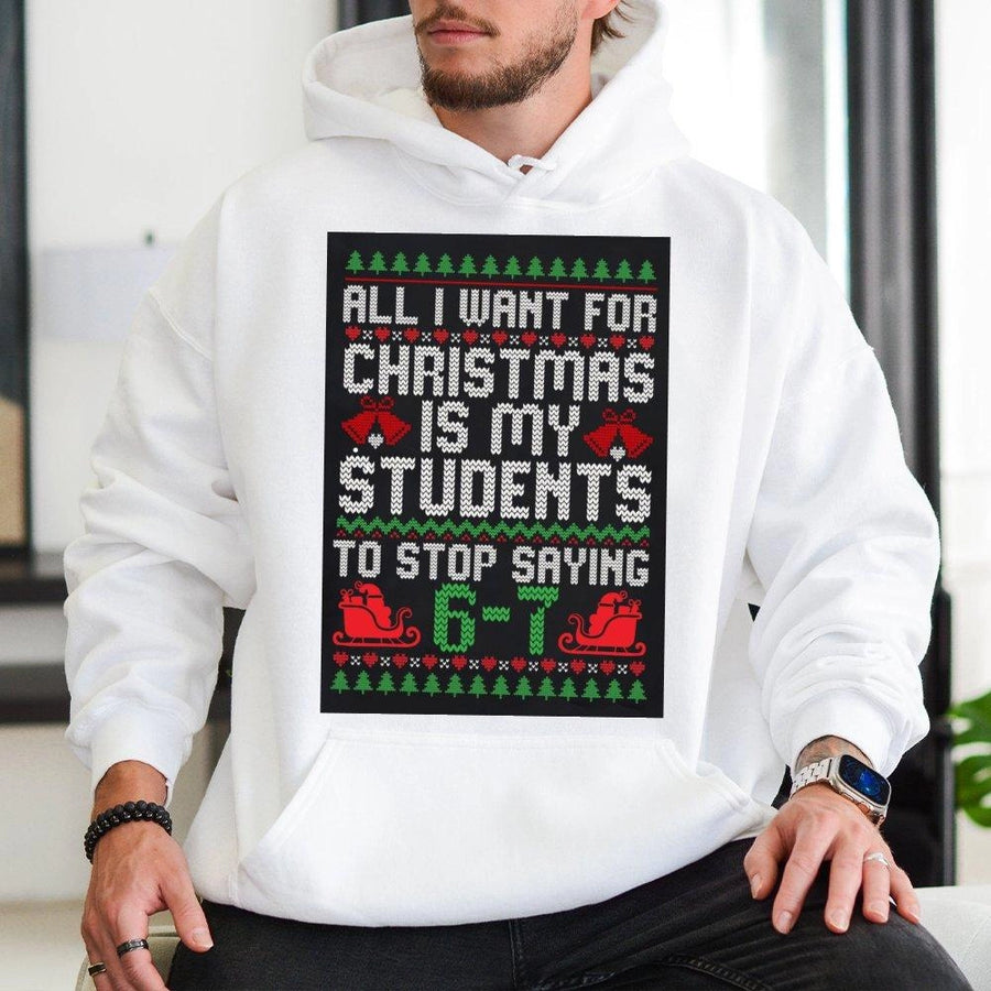 Teacher Christmas Hoodie | Funny Math Teacher Gift | Premium Cotton Blend Graphic Sweatshirt | Cute Educator Holiday Apparel For School Staff
