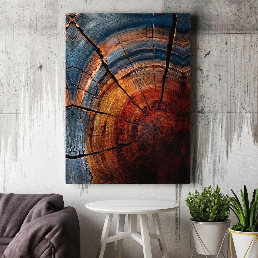 Abstract Tree Ring Wall Art | Wood Grain Texture Print | Premium 1.25" Gallery Canvas | Modern Home & Office Decor
