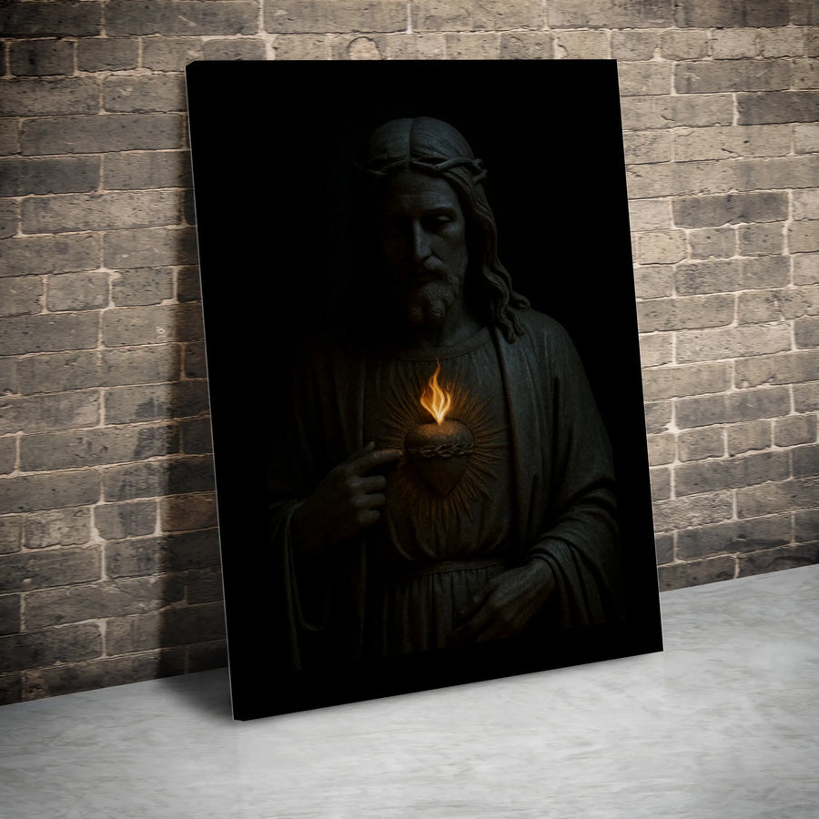 Sacred Heart of Jesus Canvas Wall Art | Modern Christian Portrait Print | Premium Fade-Resistant Canvas | Religious Home Decor Gift for Christians