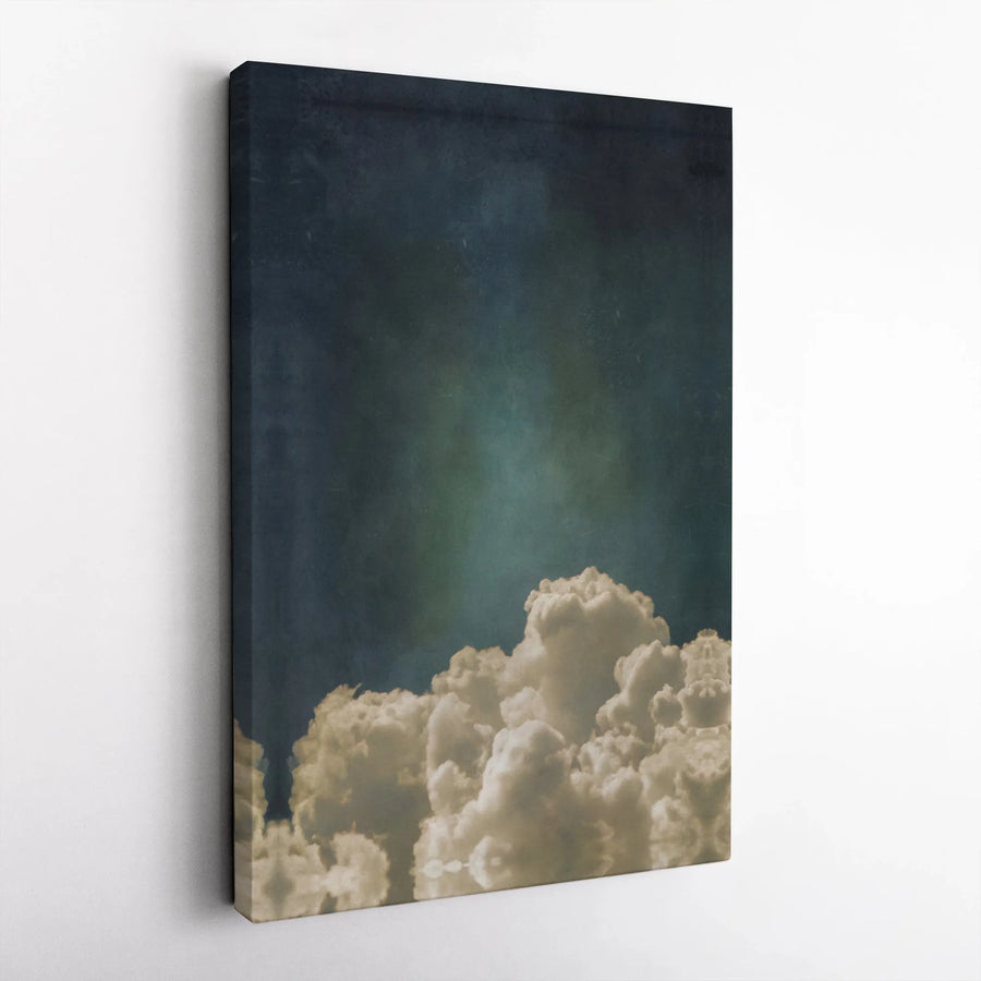 Moody Cloud Wall Art | Textured Grunge Sky Painting | Premium Thick Gallery Canvas | Modern Home & Office Decor Gift