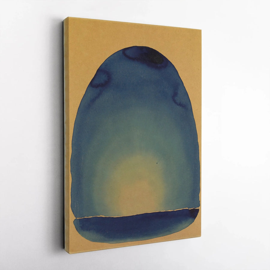 Abstract Blue Watercolor Canvas Print | Minimalist Dome Shape Art | 1.25 Inch Gallery Wrap Premium Decor | Modern Wall Art for Living Room