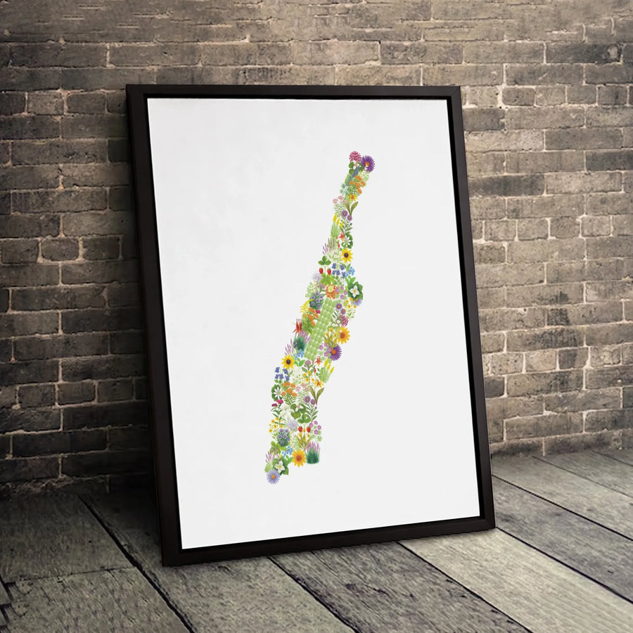 Sweden Map Wall Art | Wildflower Botanical Floral Print | Premium Gallery Canvas | Nordic Home Decor Gift for Swede Lovers