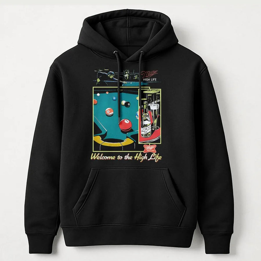 Miller High Life Sportsman Club Welcome Hoodie, Unisex Streetwear Hoodie