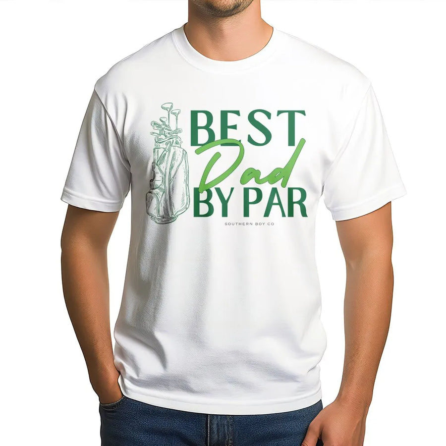 Best Dad By Par Golf T-Shirt | Funny Golfer Pun Graphic Tee | Premium Soft Cotton | Father's Day Gift for Dad, Husband