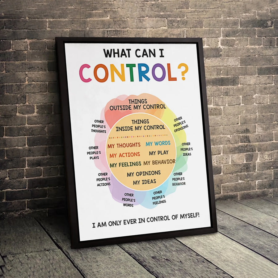 What Can I Control? Circle Of Control Chart | Educational Mental Health Wall Art | Premium Gallery Wrapped Canvas | Therapy Office & Classroom Decor