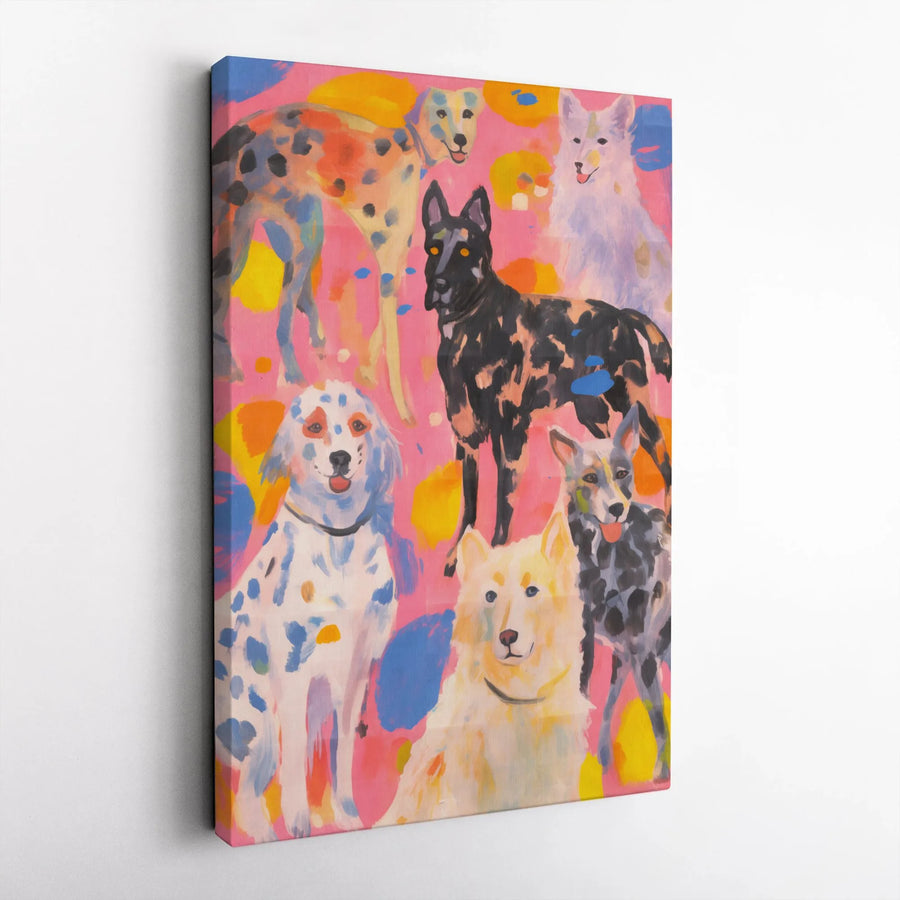 Colorful Dog Pop Art Canvas Print | Vibrant Expressionist Pet Art | Premium Gallery Wrap Canvas | Modern Wall Decor Gift for Dog Lover