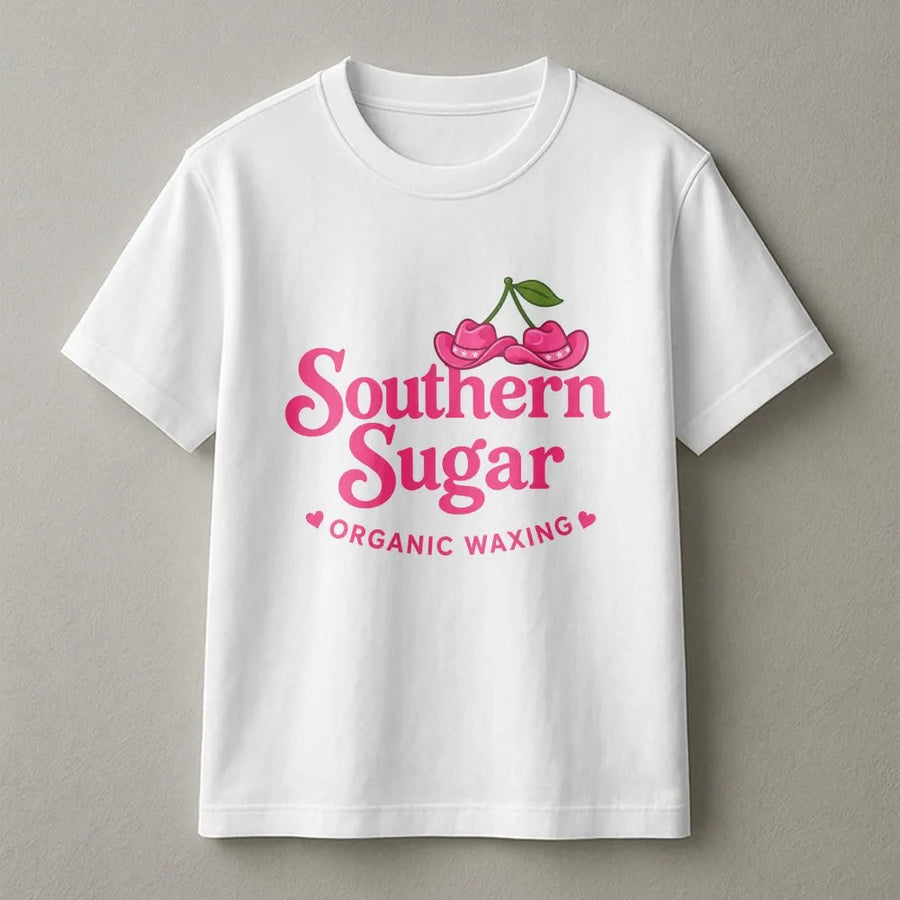 Southern Sugar T-Shirt | Cowgirl Cherry Graphic Tee | 100% Cotton Premium Apparel | Cute Western Aesthetic Gift for Waxing Technicians