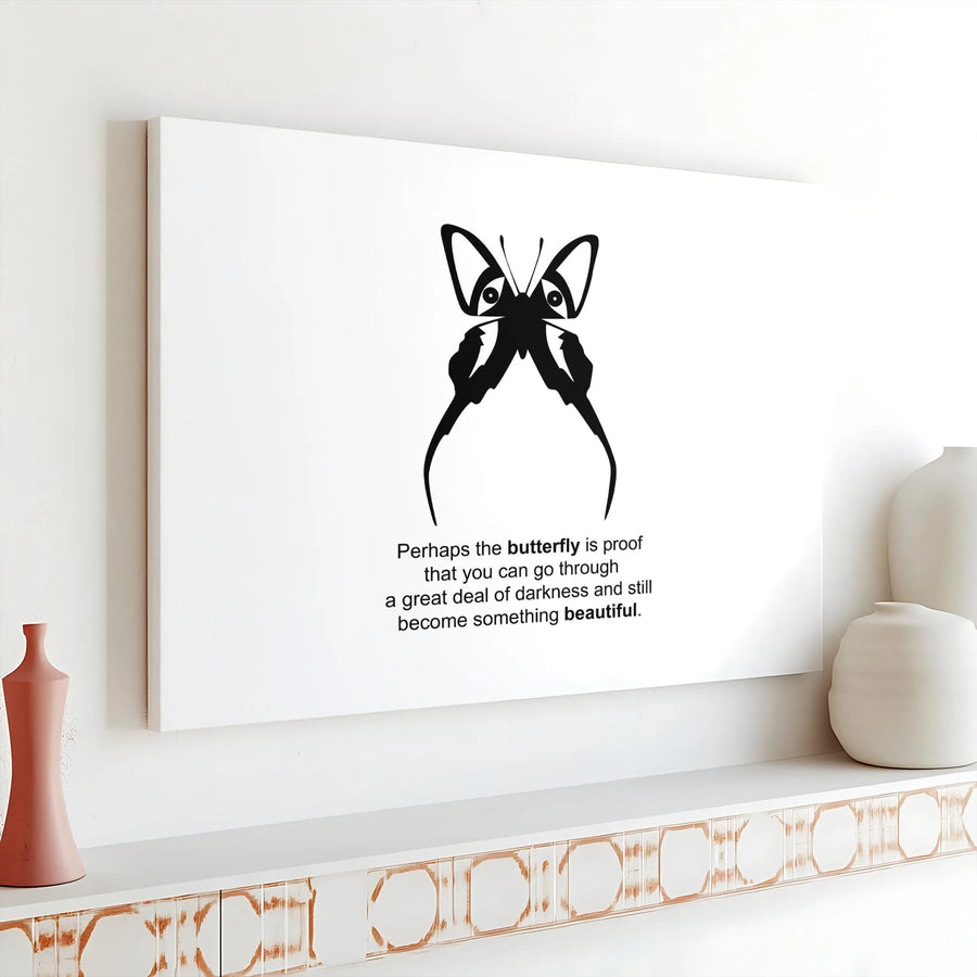 Butterfly Quote Canvas Wall Art | Inspirational Growth Quote | Premium Gallery Wrapped Decor | Healing Gift for Women