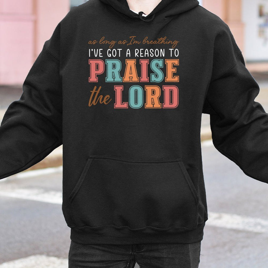 Praise The Lord Hoodie | Retro Faith Based Typography | Cotton Blend Premium Comfort | Christian Aesthetic Gift For Women And Men