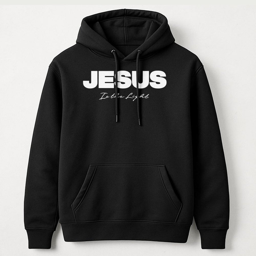 Jesus Is The Light Hoodie | Christian Faith Graphic Streetwear | Premium Cotton Blend | Inspirational Religious Gift for Men and Women