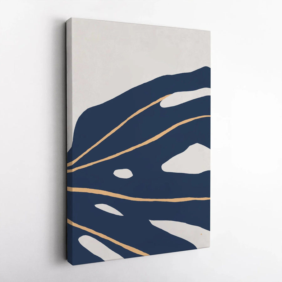 Abstract Monstera Leaf Canvas Print | Minimalist Botanical Wall Art | Premium Gallery Wrapped Canvas | Modern Home Office Wall Decor Gift