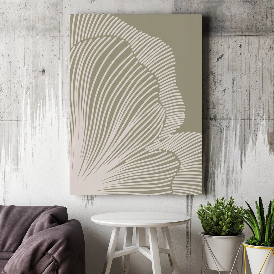 Abstract Leaf Canvas Wall Art | Modern Minimalist Line Art | Premium Gallery Wrapped Canvas | Modern Living Room Wall Decor