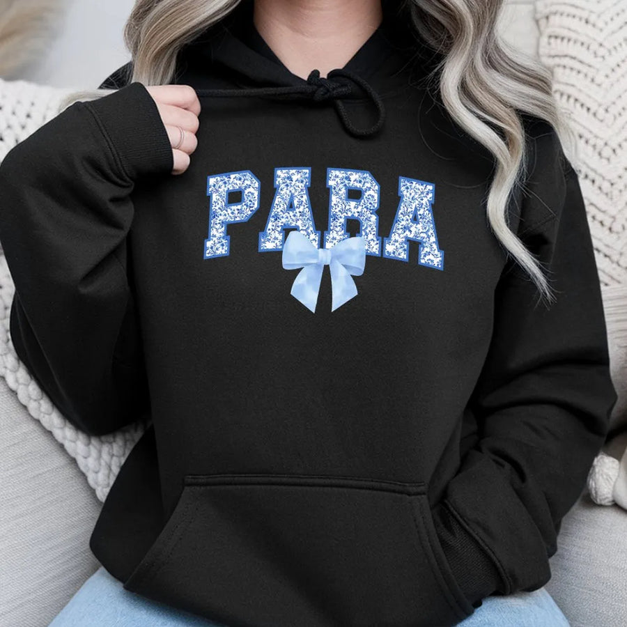Paraprofessional Hoodie | Toile de Jouy Chinoiserie Print | Soft Cotton-Polyester Blend | Special Education Teacher Appreciation Gift