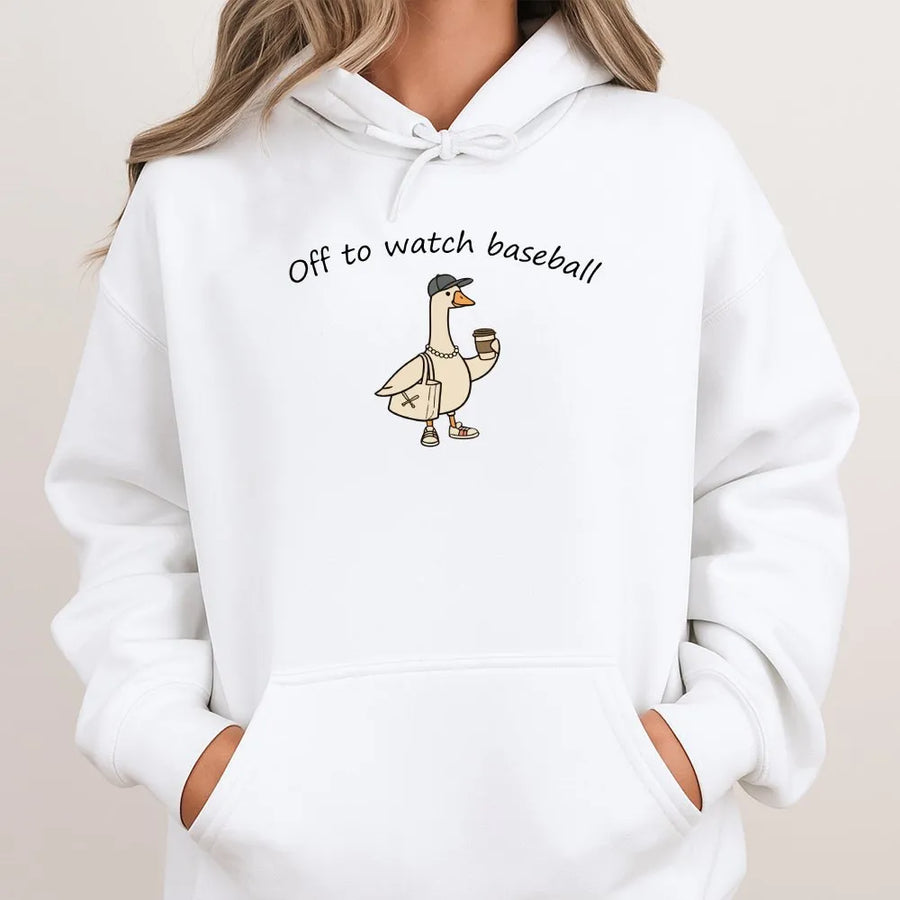Funny Goose Baseball Hoodie | Silly Goose Game Day Graphic | Soft Cotton Tee | Gift for Baseball Mom and Sports Fans