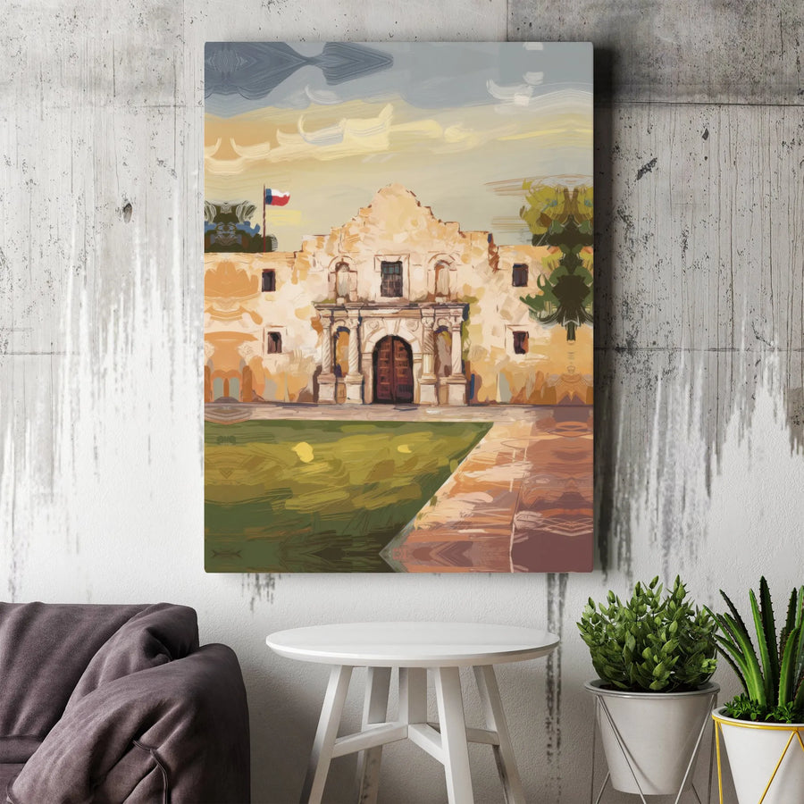 The Alamo Canvas Print | Texas History Wall Art | Premium 1.25 Inch Gallery Wrap | Southwestern Home Decor Gift
