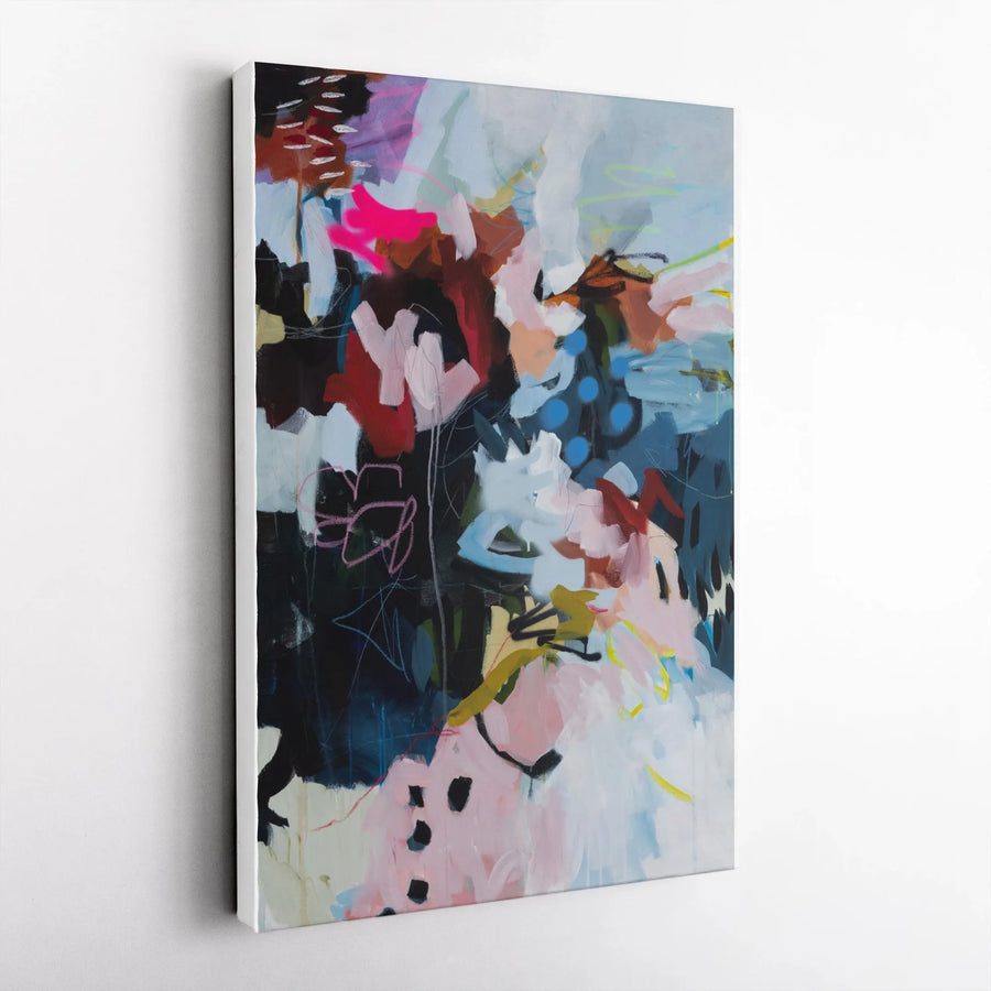 Abstract Expressionist Vertical Canvas | Vibrant Contemporary Artwork | Premium Gallery Wrapped Canvas | Modern Living Room & Office Wall Decor