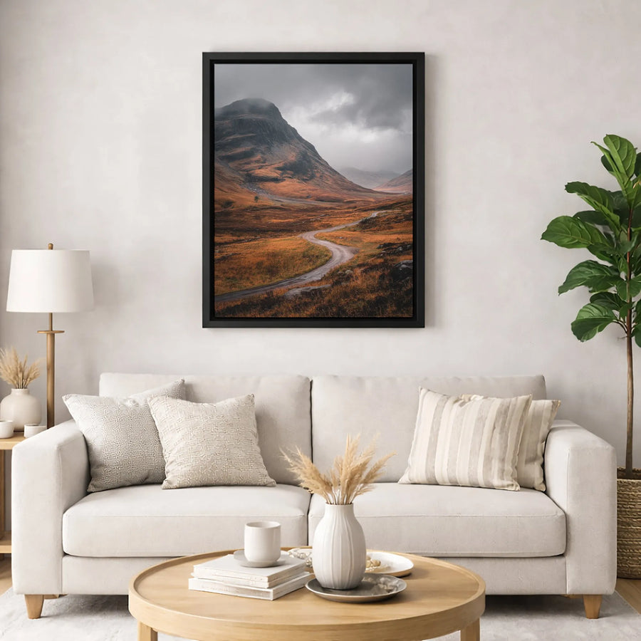 Scottish Highlands Canvas Print | Moody Landscape Wall Art | Premium Gallery-Wrapped 1.25" Profile | Atmospheric Nature Decor for Home and Office