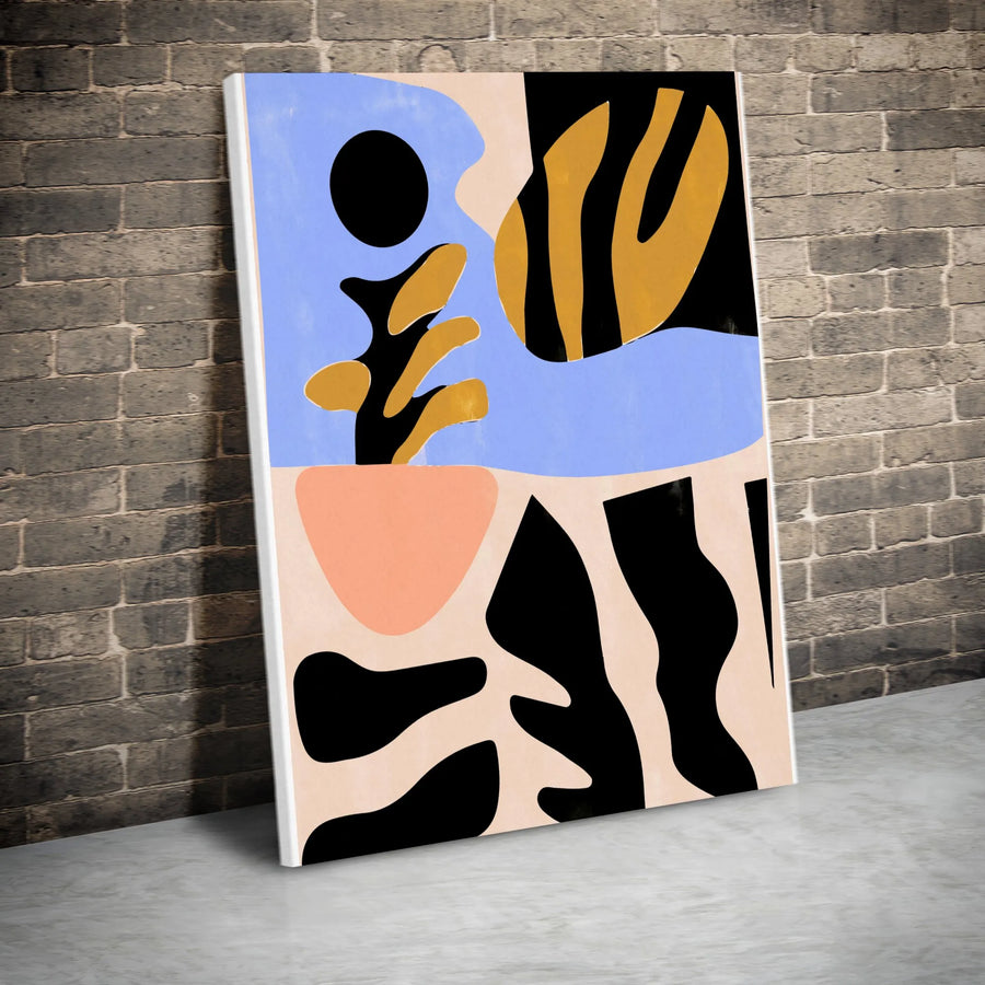 Abstract Shapes Canvas Wall Art | Modern Color Block Print with Organic Forms | Premium 1.25" Gallery Wrapped Canvas | Modern Home Decor Gift